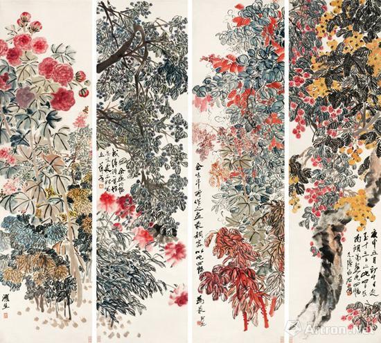 齐白石2018年最高价作品: 1920年作 《福祚繁华》 9200万元 中国嘉德拍卖