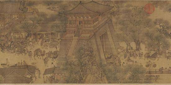 图22:张择端 清明上河图-城楼 故宫博物院藏