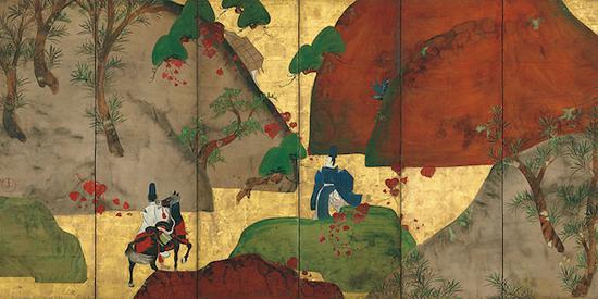 重要文化遗产 深江芦舟画 茑细道图屏风 江户时代(18世纪) 东京国立博物馆藏