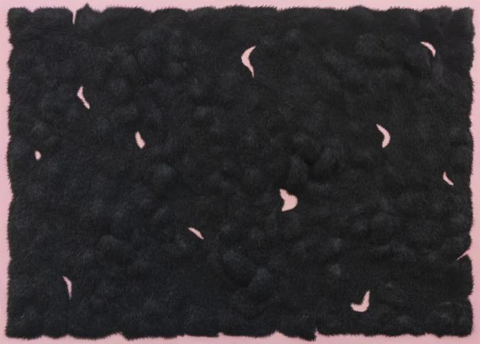 《分裂的皮毛-15》，木版画布上丙烯、纸张，180 × 250 cm，2023