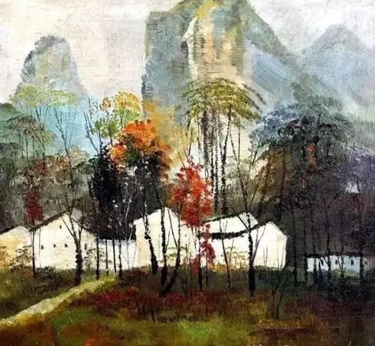 吴冠中《山村秋色》