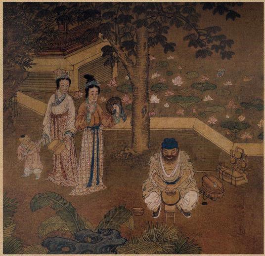 磨镜图页,佚名,明朝