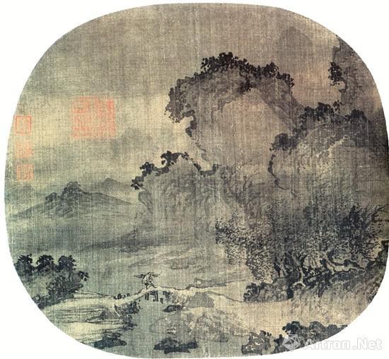 南宋 江参 日暮归渔图 现藏于美国波士顿艺术博物馆