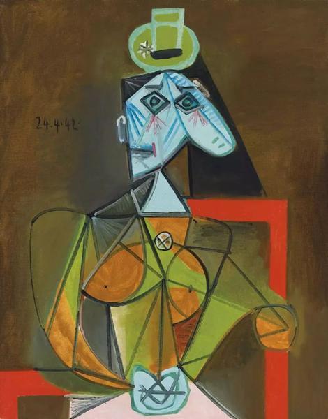 《坐在扶手椅上的女人(Femme dans un fauteuil )》,毕加索,1942