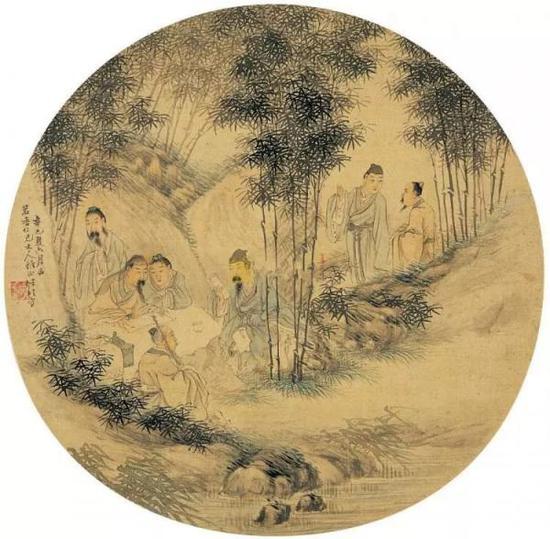 清 任伯年 竹林七贤