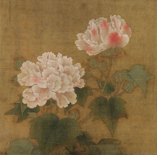 《红白芙蓉图》之红芙蓉 李迪 东京国立博物馆藏