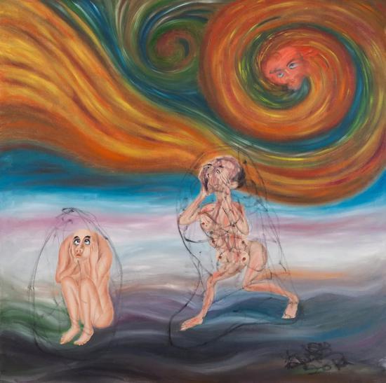 《是宿命的悲还是轮回的痛之万年》布面油彩150x150cm 2012