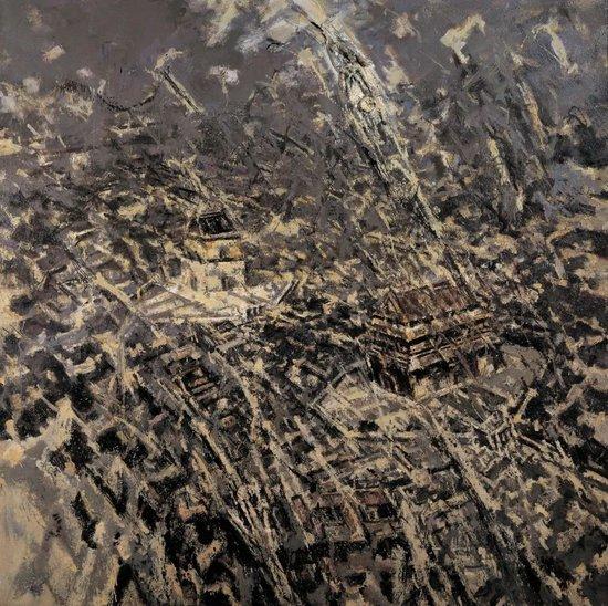 《大北京·钟鼓楼》,布面油画,180 × 180 cm,2001