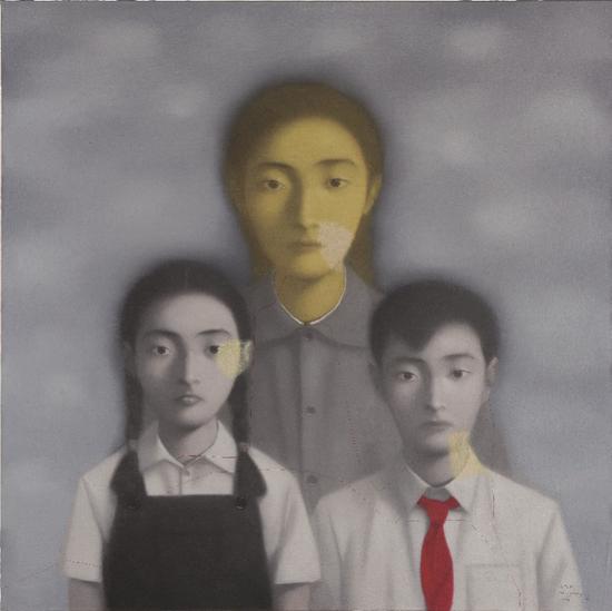 张晓刚,《全家福第13号》(1998年作)