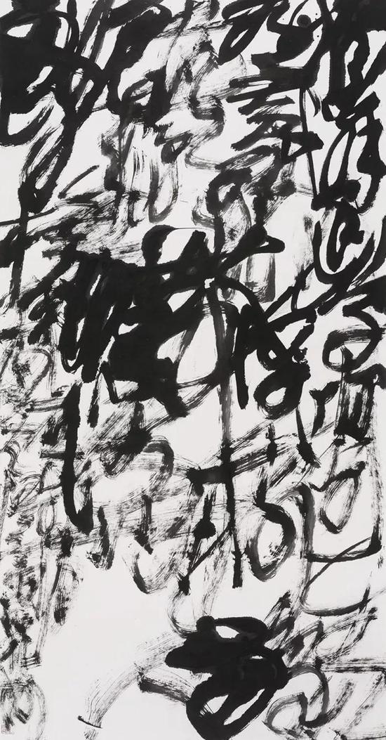 王冬龄 Wang Dongling 乱书·韦庄诗·江雨霏霏 Chaotic Scribbling·Wei Zhuang·Heavy Rain 纸本水墨 Chinese Ink on Paper 97×180cm 2017