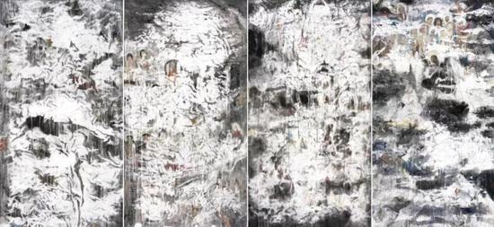 迷雾,纸本水墨,180×97×4cm,2019