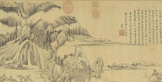 主观视觉空间的表现:明 董其昌 《烟江叠嶂图》局部