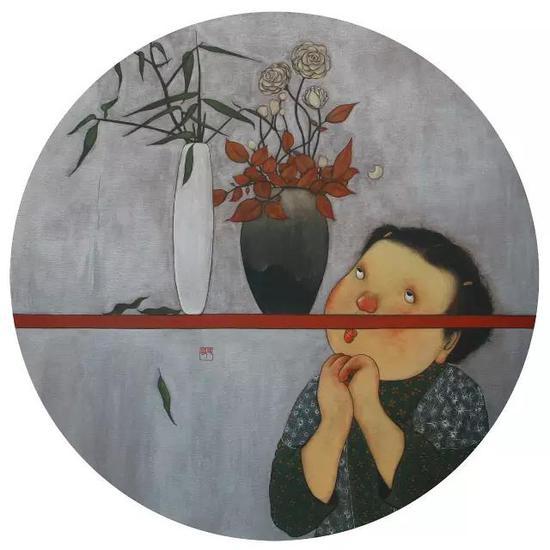 《花香》 直径120cm 布面丙烯 2015