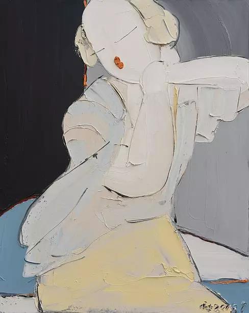 作品七,布面油画,100X80cm,2018