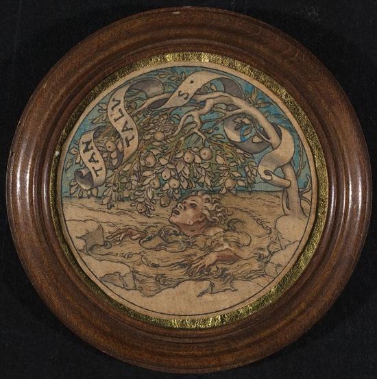 荷尔拜因,《坦塔罗斯(希腊神话宙斯之子)》,水彩附金色浮雕,1535-1540,华盛顿国家美术馆藏