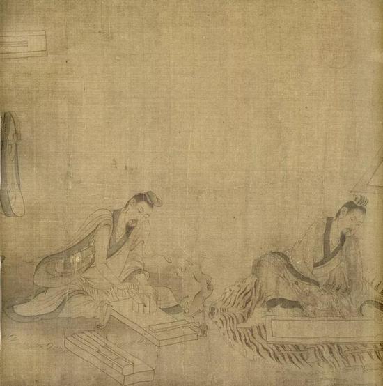 (宋)佚名 摹顾恺之斫琴图(局部) 绢本墨笔