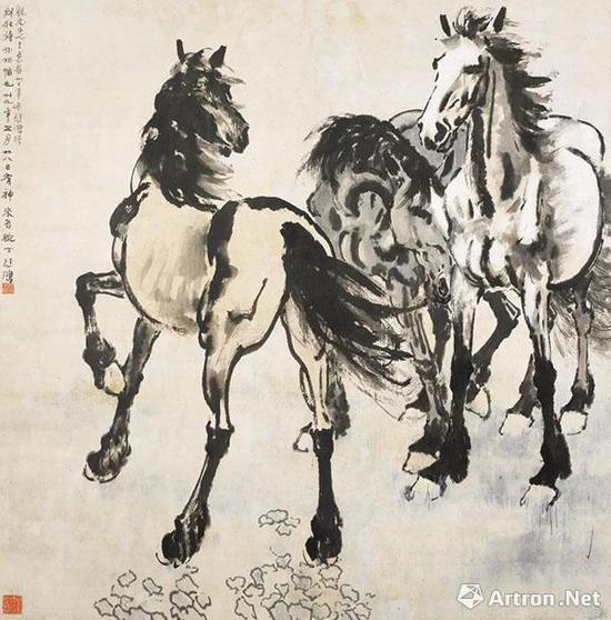 徐悲鸿 《三骏图》4715万元成交