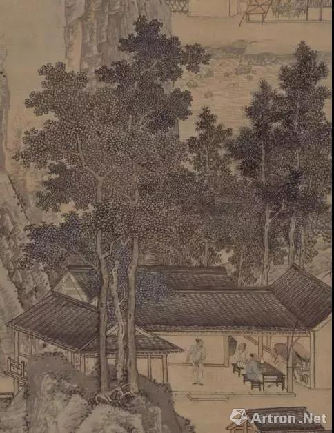 大面积的树木,锁定了画面空间,奠定了画面的整体格调。