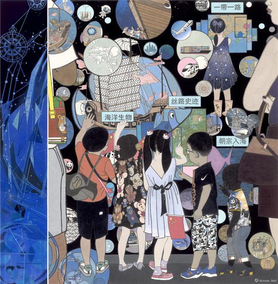 丝路史迹 朝宗入海 焦洋 181x185cm 纸本设色 2019