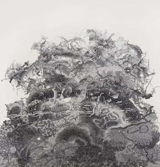 刘邓 Liu Deng 泰一Ⅱ Aplomb一Ⅱ 皮纸 丙烯 propene colour on leather paper 221×215cm 2013