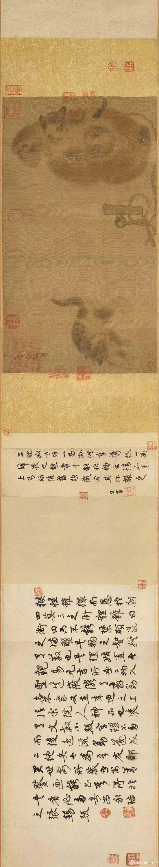 北宋 易元吉 猴猫图 卷 设色 絹本 縱:31.9公分 橫:57.2公分 台北故宮博物院