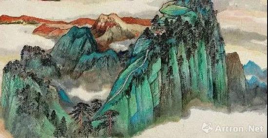 何海霞 丁卯1987年作《 华岳清秋图》 镜心