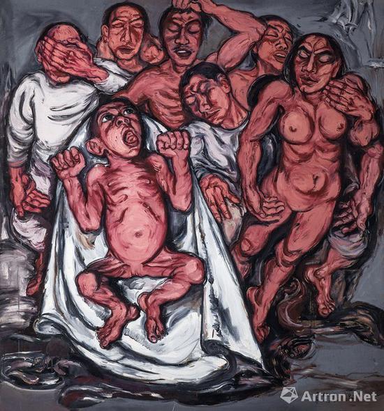 曾梵志《肉系列之三:献血过量》布面油画 1992年 成交价:3565万元