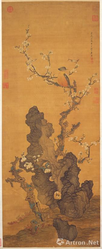 明代 陈洪绶,梅花山鸟,台北故宫收藏