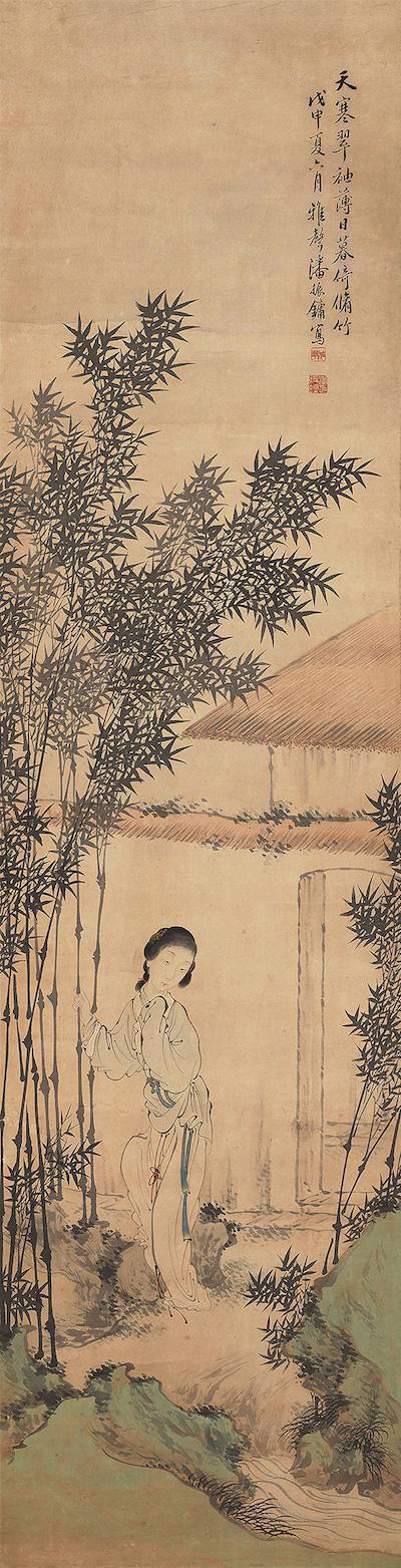 《仕女四条屏》潘振镛1908纸本 南京艺术学院美术馆藏