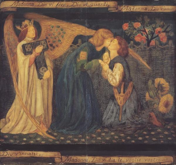 但丁·罗塞蒂《爱的致意》( Love’s Greeting,1861),现藏于美国波士顿伊莎贝拉嘉纳艺术博物馆