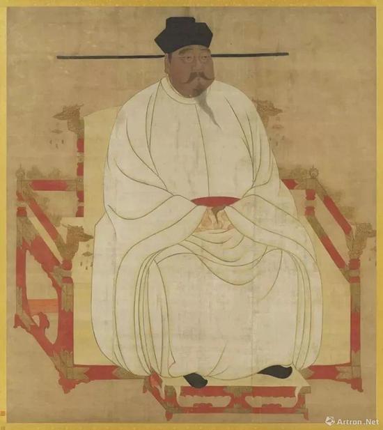 (传)王霭《宋太祖坐像》绢本、设色,纵191cm横:169.7cm,现藏台北故宫博物院