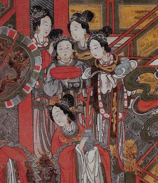 山西汾阳圣母庙圣母殿明代壁画
