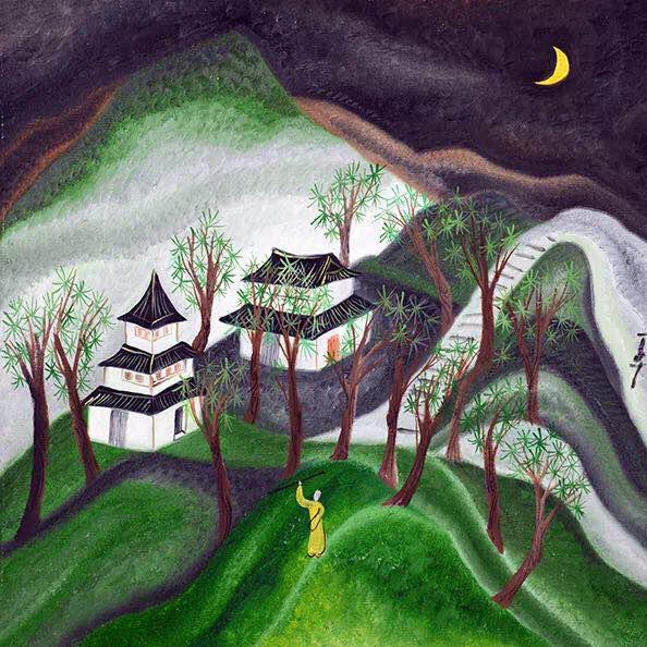 丁立人《天台胜景一》,60x60cm,重彩,2015年