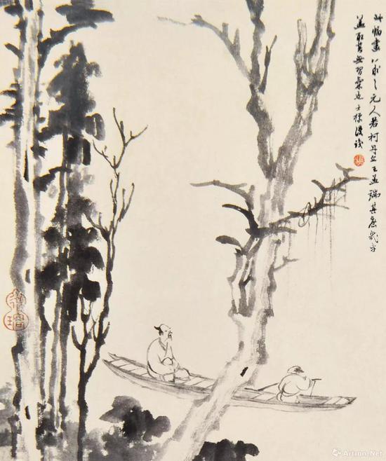 清 查士标 仿古山水册之六
