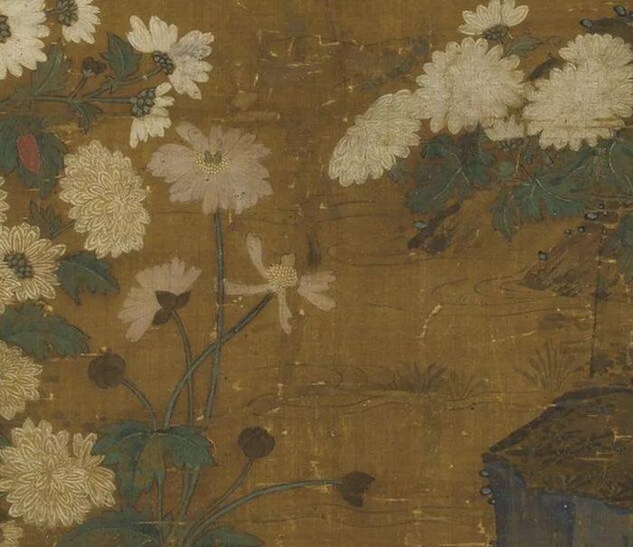 元 佚名 丛菊图(局部)