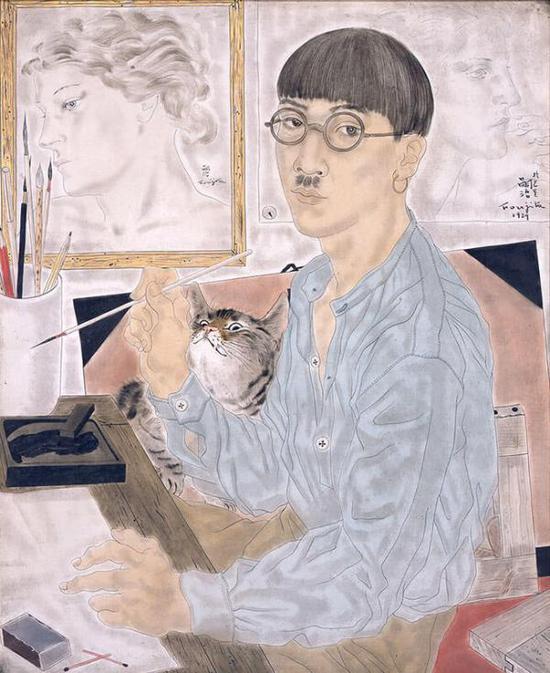 藤田嗣治,《自画像》,1929年,油彩、画布,东京国立近代美术馆藏