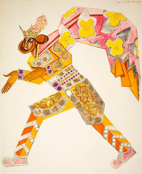 Natalia Goncharova,服装拼贴设计,1915年