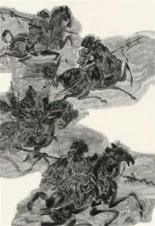 《刀马图》180×97cm 2012年作