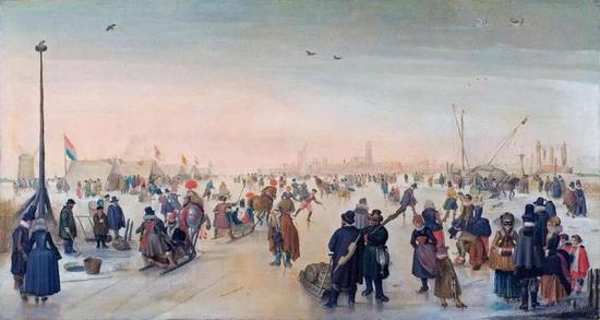 1625年荷兰的溜冰者与冬季景观