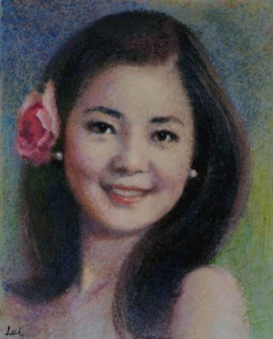 董蕾 丝彩画《邓丽君》