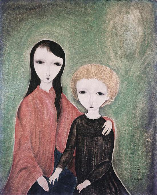 藤田嗣治,《两位少女》,1918年,油彩、画布,小皇宫美术馆(法国巴黎)藏