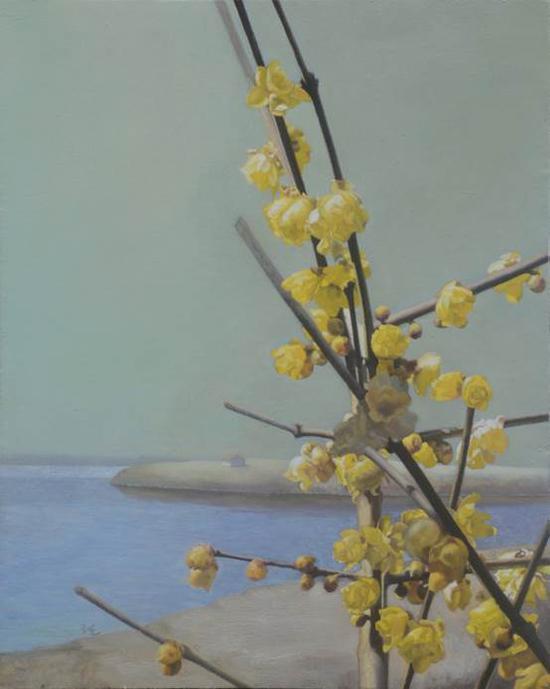 周子瑾《梅花系列》40×51cm油画2018年