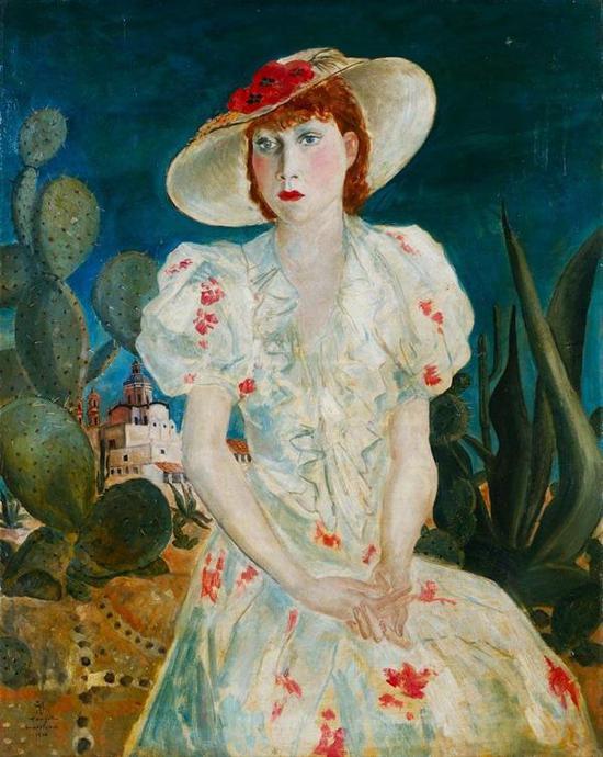 藤田嗣治,《玛德莲在墨西哥》,1934年,油彩、画布,京都国立近代美术馆藏
