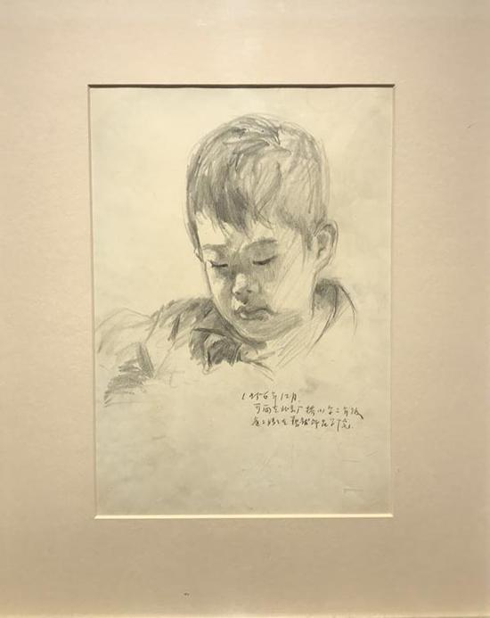吴冠中,《可雨九岁》,纸本铅笔,1956
