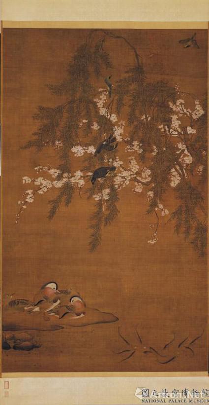 明 吕纪 画花卉翎毛 轴 台北故宫收藏