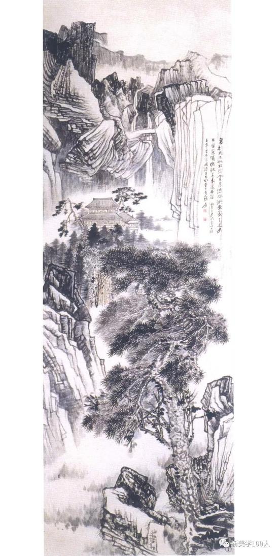 张大千《石梁飞瀑》,当年成交价209万元