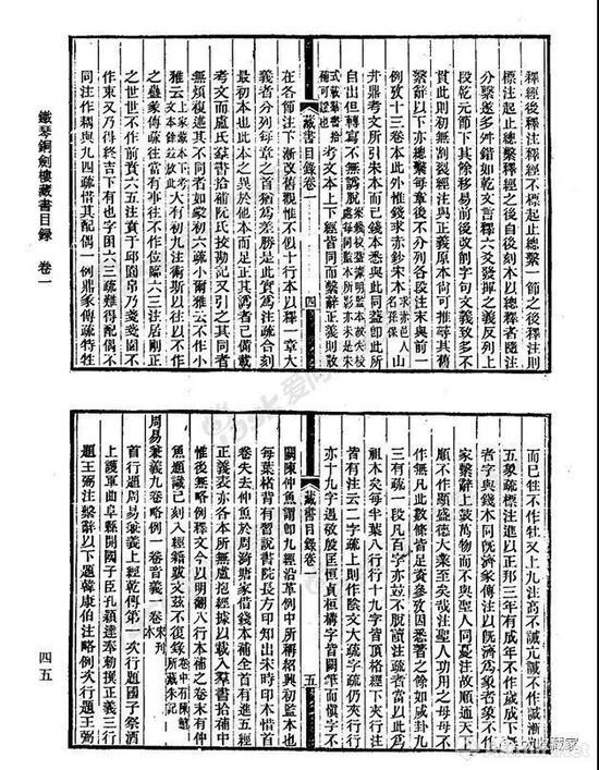 铁琴铜剑楼藏书目录