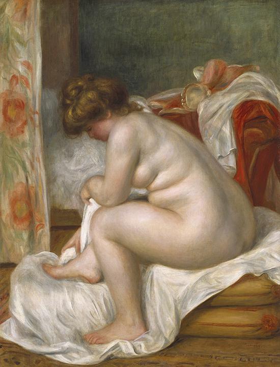 《出浴的女子》,皮埃尔-奥古斯特·雷诺阿,布面油画,1896年