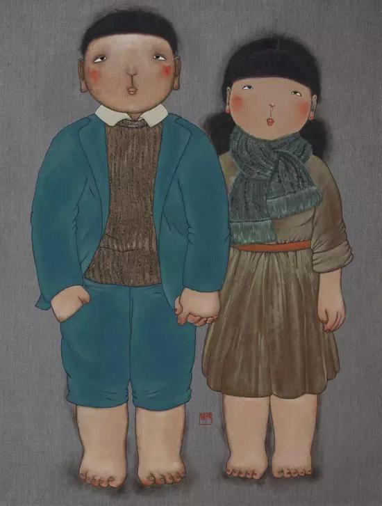 《十指紧扣》 90×120cm 布面丙烯 2014