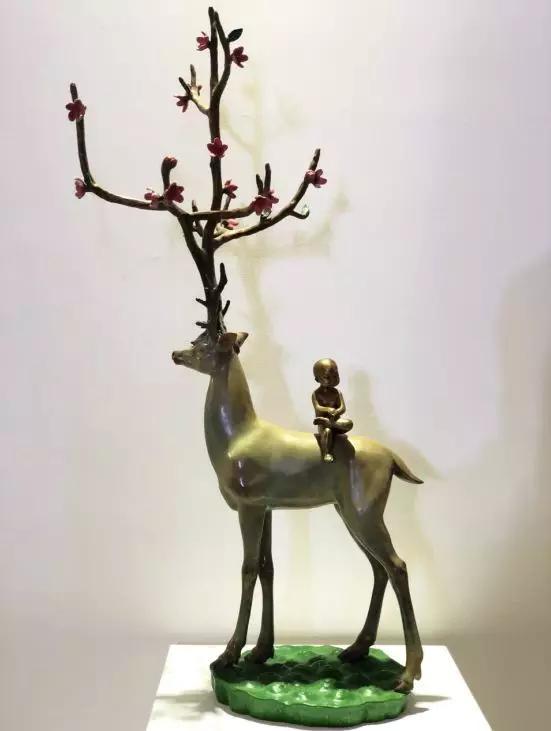 陈金庆《无住生香系列——呦呦鹿鸣》青铜 88 x 38 x 37cm